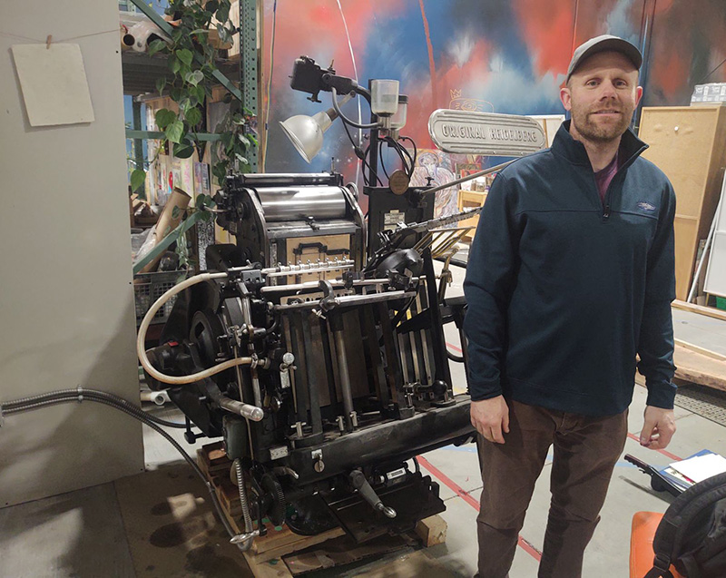 posing with letterpress