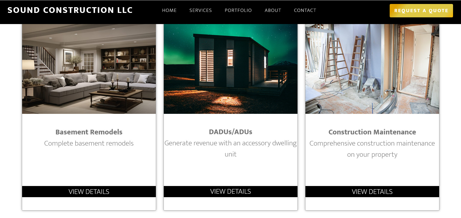 sound construction webpage snippet